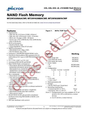 MT29F2G08AACWP:C TR datasheet  